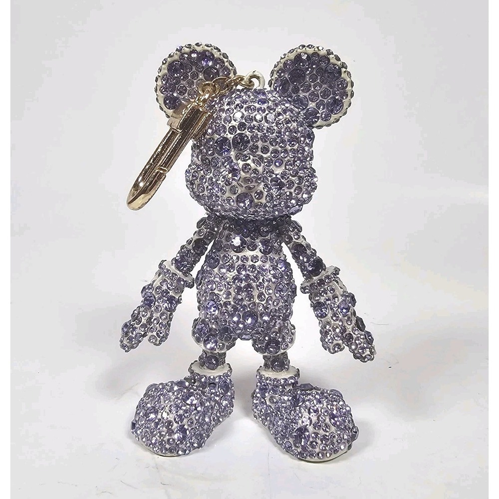 Disney X Baublebar Mickey Mouse Bag Charm Keychain in Purple Crystal Iridescent